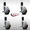 Service Caster 3.5'' SS Maroon Poly Swivel 1-5/8'' Expanding Stem Caster Set with Brake, 4PK SCC-SSEX20S3514-PPUB-MRN-TLB-158-4 - alternate 3